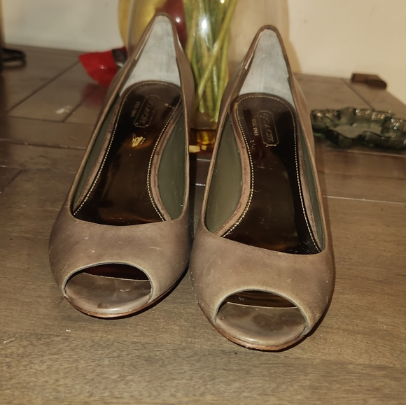 Coach Kellen "C" Peep Toe Wedges - Picture 4 of 9